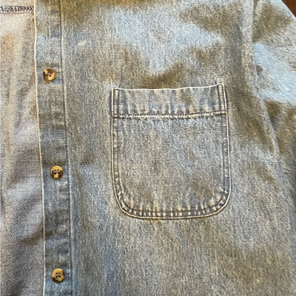 Breathable denim button up